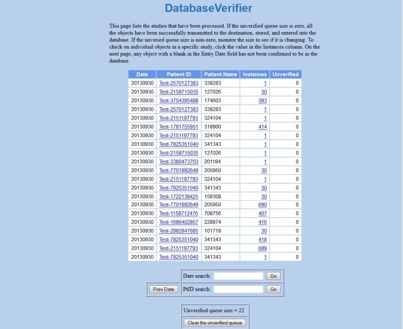 DatabaseVerifier with Patients