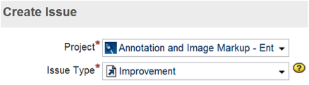 Create an improvement issue type dialog box