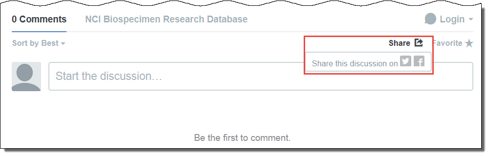 Comment box highlighting the Share options