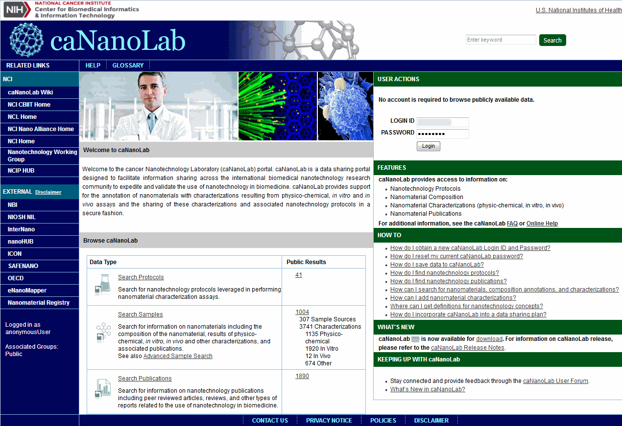 caNanoLab Home page