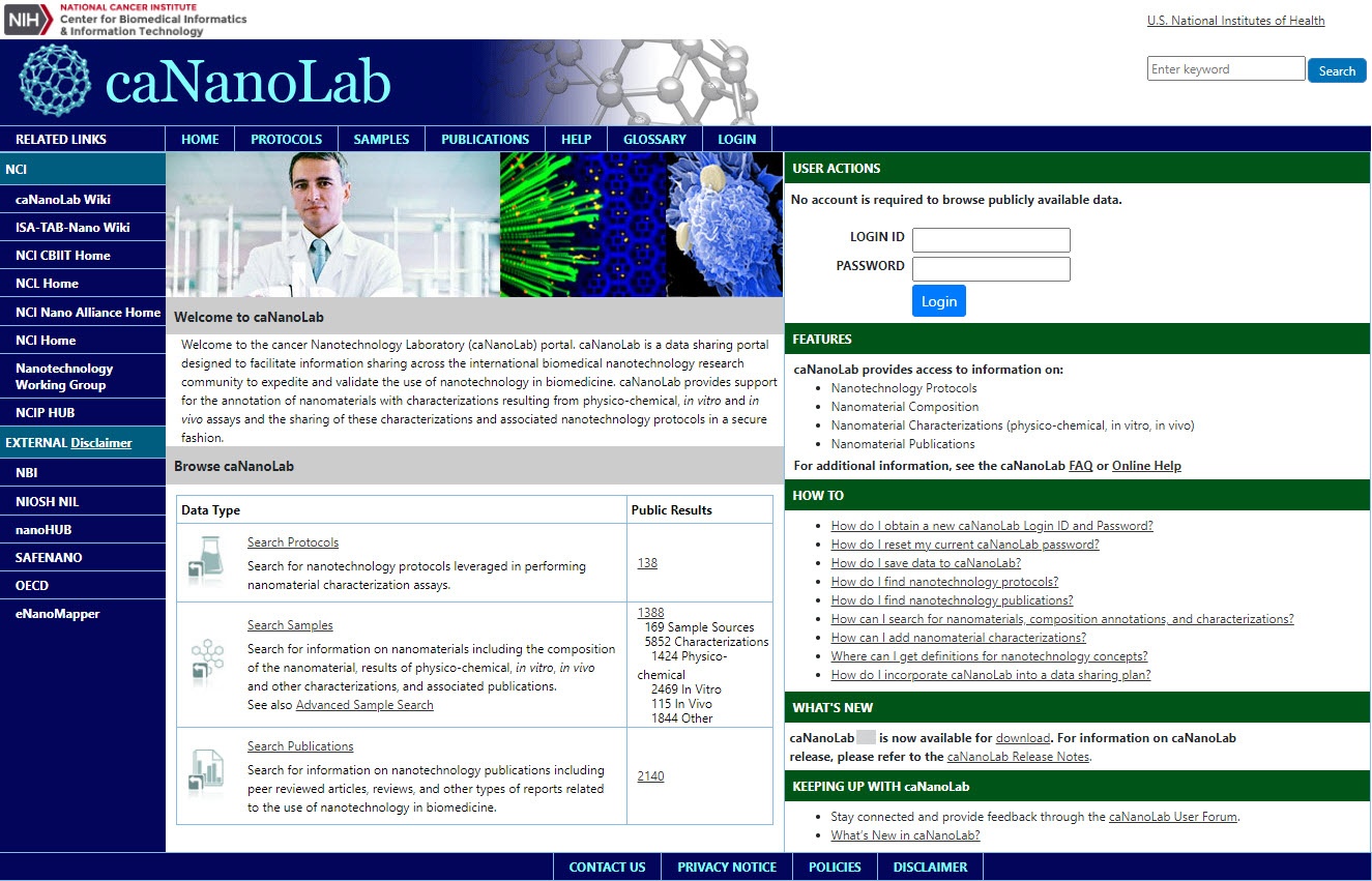 caNanoLab Home page