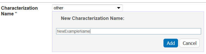 Adding a New Characterization Name