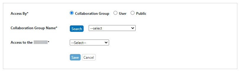 The Access By panel, for deleting a group or user.