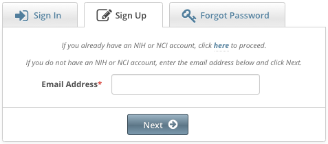 Sign Up tab with options for creating an account