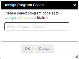 Assign Program Codes dialog box