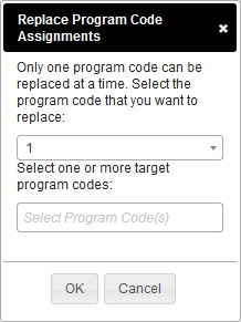 Replace Program Code Assignments dialog box