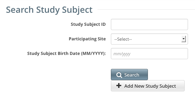 Search Study Subject page