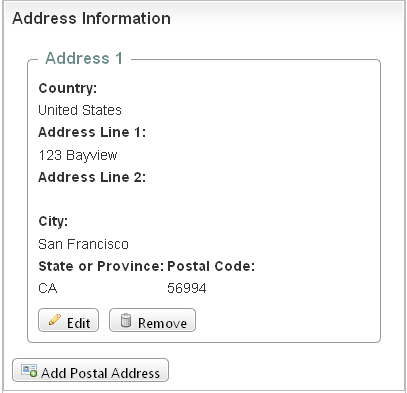 Address Information section of Create Health Care Provider page