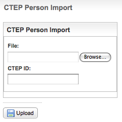 CTEP Person Import page