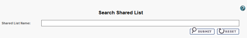 Search Shared List page