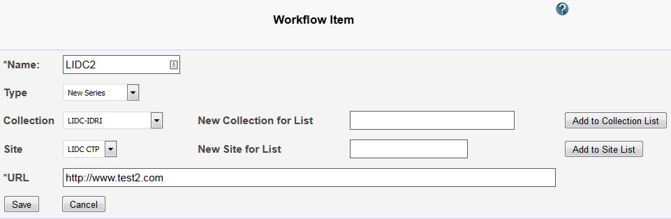 Workflow Item page