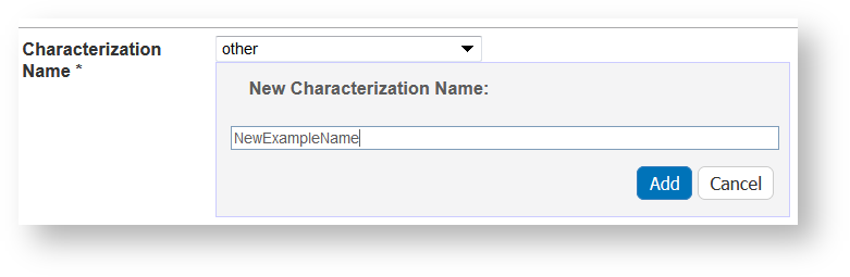 Adding a New Characterization Name