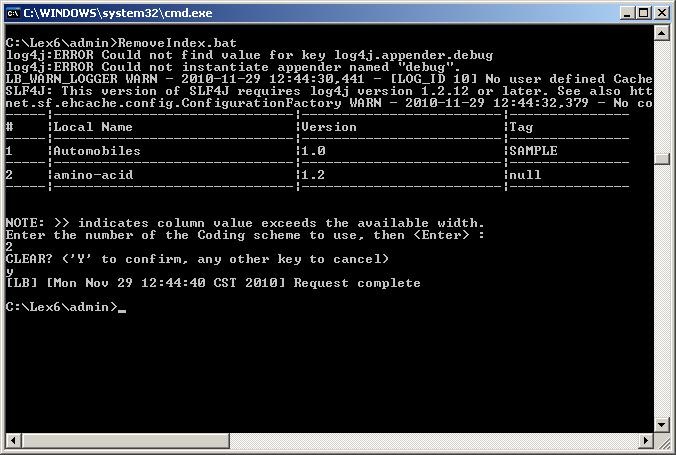 screenshot of the command line interface