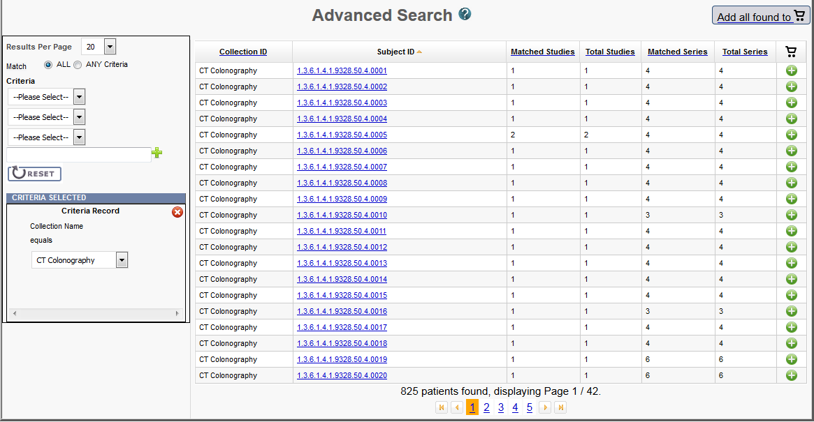 advanced search results page
