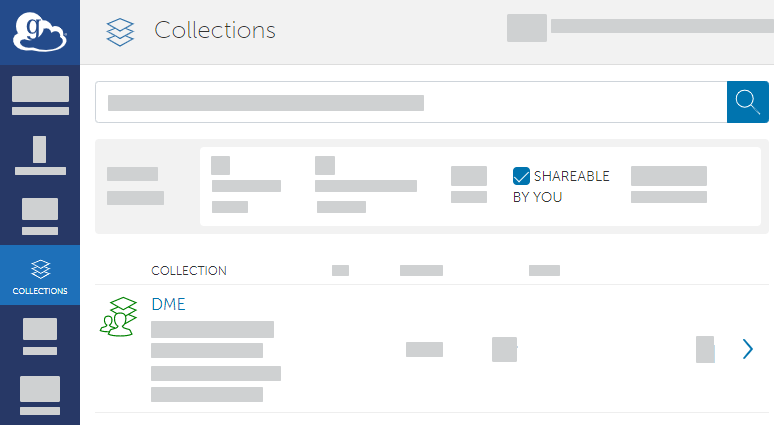 List of collections that are shareable by you in Globus.