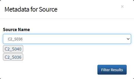 Metadata for Source with multiple source names selected