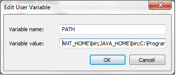 Edit System Variable dialog box, described in text