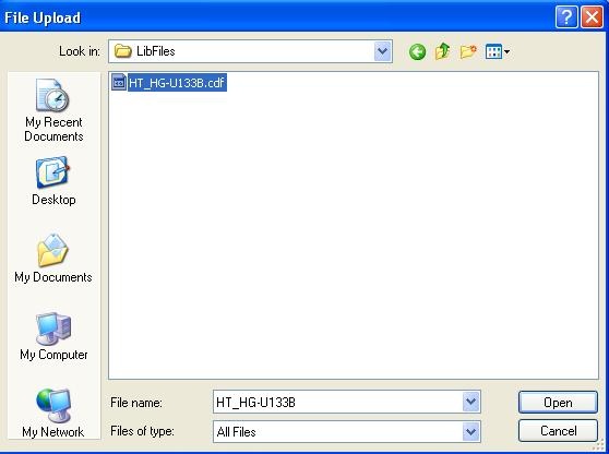 Screenshot illustrating Select an array design file