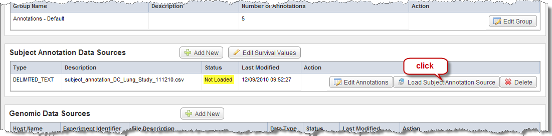 Screenshotshowing the Load Subject Annotation Source button