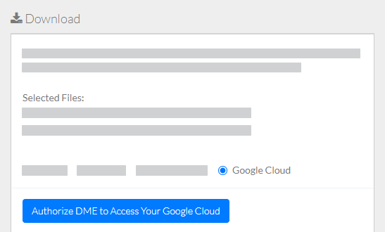 The top portion of the Download page with Google Cloud selected.