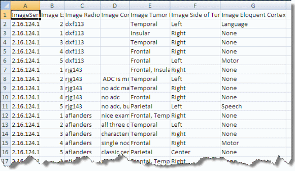 Image annotations file
