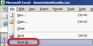 Screenshot of Microsoft Excel 'Save As' dialog showing how to save merged query results to a CSV file