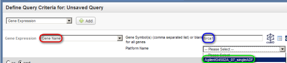 Screenshot of 'Search' page showing how to specify specific search criteria