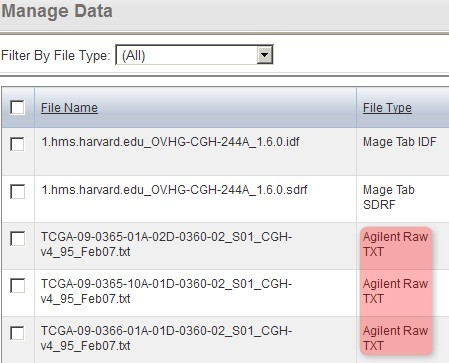 "Screenshot of 'Manage Data' window
