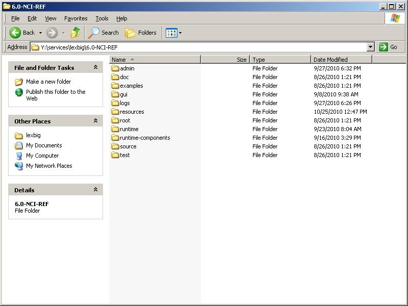 screenshot showing Explorer window of installed directories