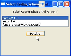 Select Coding Scheme Version and click 'Resolve' button.
