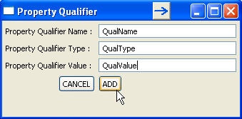 Enter property qualifier data and click Add button.