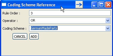 Enter Coding Scheme Reference data.