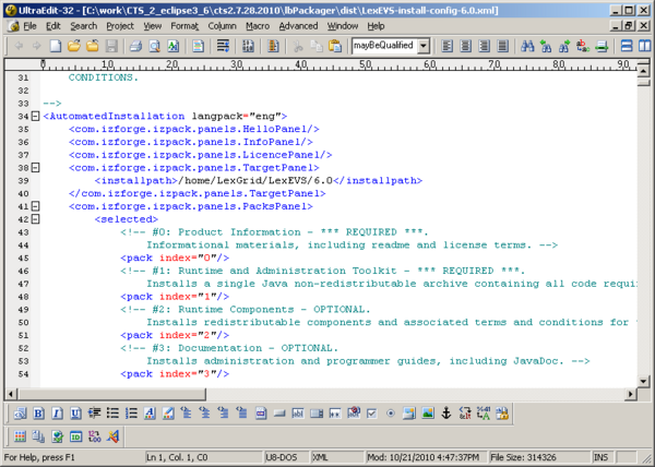 Configuration file shown in an editor.