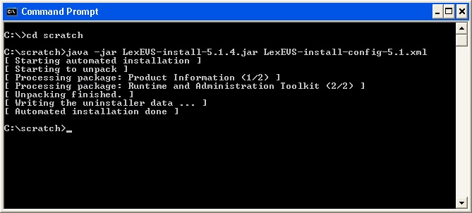 screenshot showing the command prompt