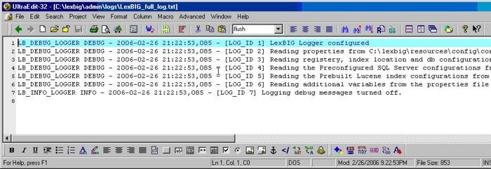 screenshot of LexBIG_full_log.txt in text editor