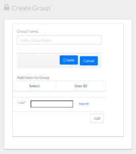 The page for group creation.