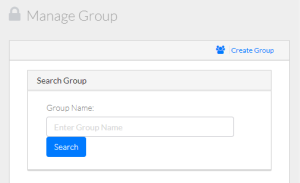 The Manage Groups page.