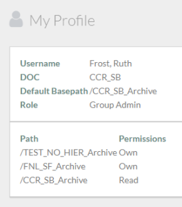 The user profile page.