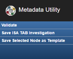 The Action panel portion of the Metadata Utility.