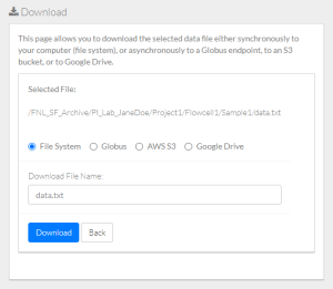 The Download page with Synchronous selected.
