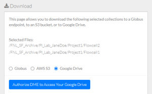 The top portion of the Download page with Google Drive selected.