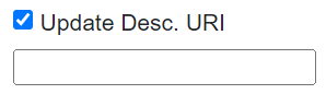 Update Desc URI checkbox is selected and a blank box is below it.